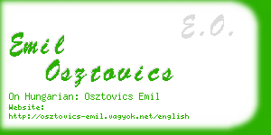 emil osztovics business card